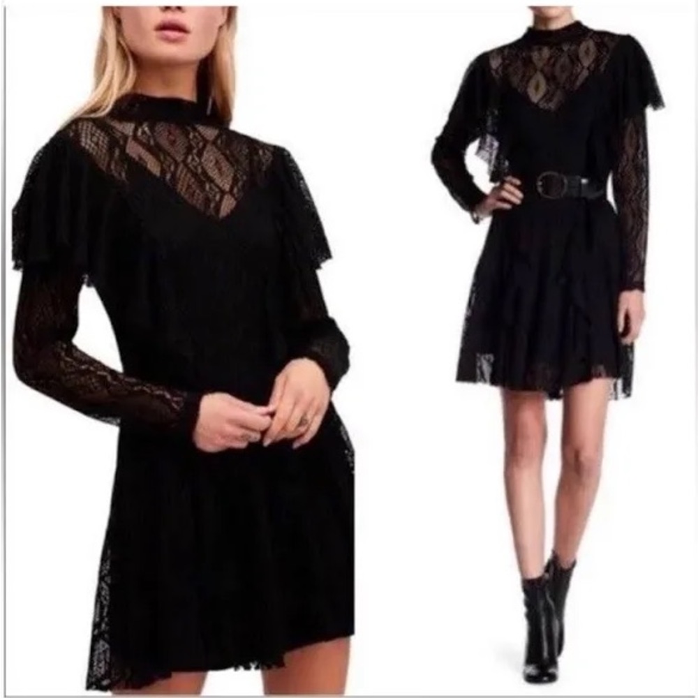 Free People Black Lace Dress
